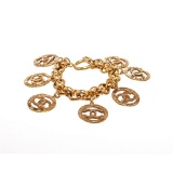 Chanel Gold Chain CC Logo Charm Bracelet