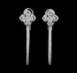 1.72 ctw Diamond Earrings - 14KT White Gold