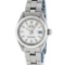 Rolex Ladies Stainless Steel Silver Index Fluted Bezel Oyster Band Datejust Wris