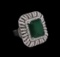 14KT White Gold 12.25 ctw Emerald and Diamond Ring