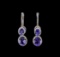 14KT White Gold 8.10 ctw Tanzanite and Diamond Earrings