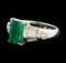 2.14 ctw Emerald and Diamond Ring - Platinum