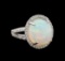 8.95 ctw Opal and Diamond Ring - 14KT White Gold