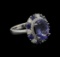 3.75 ctw Tanzanite, Sapphire and Diamond Ring - 14KT White Gold