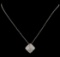 0.75 ctw Diamond Pendant With Chain - 14KT White Gold