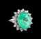 9.08 ctw Emerald and Diamond Ring - 14KT White Gold