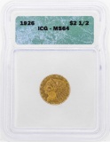 1926 $2 1/2 Indian Head Quarter Eagle Gold Coin ICG MS64