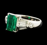 2.14 ctw Emerald and Diamond Ring - Platinum