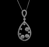 1.26 ctw Diamond Pendant With Chain - 14KT White Gold