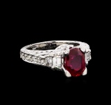 1.07 ctw Ruby and Diamond Ring - 18KT White Gold