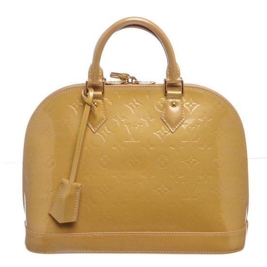 Louis Vuitton Yellow Vernis Leather Monogram Alma PM Bag