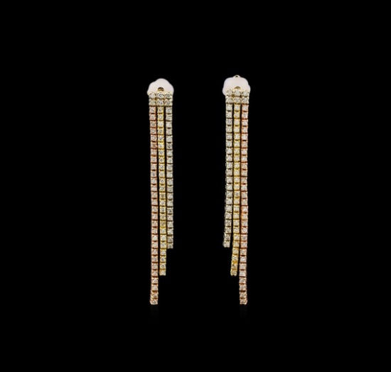 14KT Tri-Color Gold 0.75 ctw Diamond Earrings