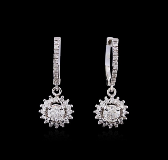1.52 ctw Diamond Earrings - 14KT White Gold