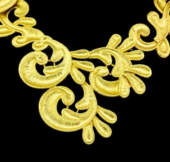 Hand Painted Necklace - Gold Plated