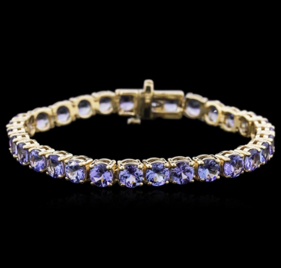 14KT Yellow Gold 17.40 ctw Tanzanite Bracelet