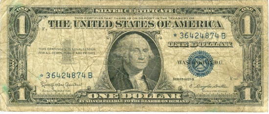 $1 VG+ Star Note Silver Certificate