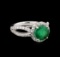 2.20 ctw Emerald and Diamond Ring - 14KT White Gold