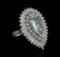 6.06 ctw Aquamarine and Diamond Ring - 14KT White Gold