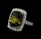 12.73 ctw Alexandrite and Diamond Ring - 14KT White Gold