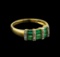 0.84 ctw Emerald and Diamond Ring - 14KT Yellow Gold