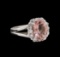 2.48 ctw Pink Tourmaline and Diamond Ring - 14KT White Gold