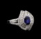 14KT White Gold 1.01 ctw Sapphire and Diamond Ring