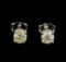 1.21 ctw Diamond Stud Earrings - 14KT White Gold