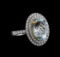 14KT Two-Tone Gold 5.13 ctw Aquamarine and Diamond Ring