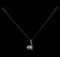 Pearl and Diamond Pendant With Chain - 14KT White Gold