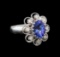 14KT White Gold 1.73 ctw Tanzanite and Diamond Ring