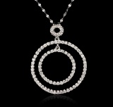 14KT White Gold 1.48 ctw Diamond Pendant With Chain