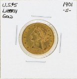 1904-S $5 Liberty Head Half Eagle Gold Coin