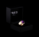 Fred of Paris Pain De Sucre Amethyst and Diamond Ring - 18KT Pink Gold