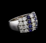 1.16 ctw Sapphire and Diamond Ring - 14KT White Gold