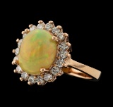 3.25 ctw Opal and Diamond Ring - 14KT Rose Gold