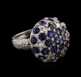14KT White Gold 3.55 ctw Sapphire and Diamond Ring