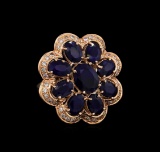 14KT Rose Gold 9.91 ctw Sapphire Ring
