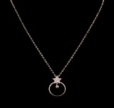 0.21 ctw Diamond Necklace - 14KT Rose Gold