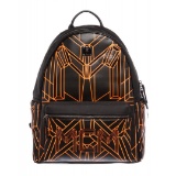 MCM Black Orange Visetos Bionic Backpack