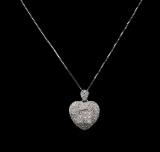 18KT White Gold 1.43 ctw Diamond Pendant With Chain