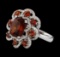 3.89 ctw Red Spinel, Garnet and Diamond Ring - 14KT White Gold