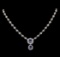 14KT White Gold 5.50 ctw Tanzanite and Diamond Necklace