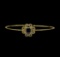Vintage CZ Open Bangle Bracelet - Gold Plated