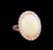 10.00 ctw Opal and Diamond Ring - 14KT Rose Gold