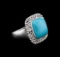 14KT White Gold 7.27 ctw Turquoise Ring