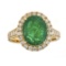 3.00 ctw Emerald and Diamond Ring - 18KT Yellow Gold