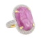 15.50 ctw Ruby And Diamond Ring - 18KT Yellow Gold With Rhodium Plating