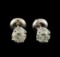 1.37 ctw Diamond Solitaire Earrings - 14KT White Gold