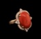 14KT Rose Gold 7.57 ctw Pink Coral and Diamond Ring