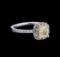 1.37 ctw Fancy Light Yellow Diamond Ring - 14KT Two-Tone Gold
